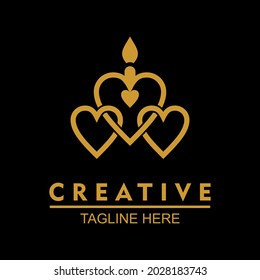 Vector design elements for your company logo, 3 love logo together, modern, simple and minimalist logotype, business company template