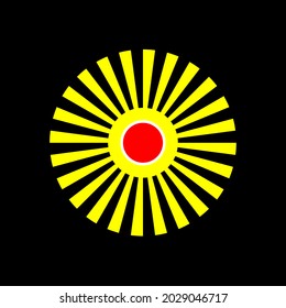 Vector design elements for your company logo, logo for groups or individuals, sun logo red and yellow round icon, modern, simple  logotype, business company template, matches the logo you want