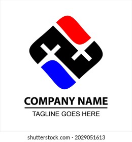 Vector design elements for your company logo, logo for groups or individuals, cut element rectangle logo, red black and blue color, modern, simple and minimalist logotype, matches the logo you want