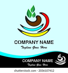 Vector design elements for your company logo, icon leaves and fire and water light earth icon illustration. Business company template. Simple, cool and modern colorful abstract logo