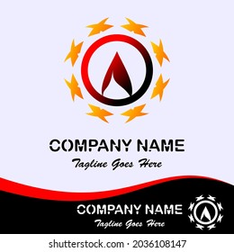 Vector design elements for your company logo, icon round and abstract red fire. Business company template. Simple, cool and modern colorful abstract logo
