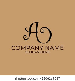 vector design elements for your company logo, ao or oa monogram logo. modern logo design, business corporate template. ao or oa icon.