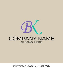 elementos de diseño vectorial para el logotipo de su empresa, logotipo de letra bk. diseño de logotipo moderno, plantilla empresarial. logotipo en monograma de bk.