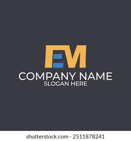 vector design elements for your company logo, em monogram logo. modern logo design, business corporate template. em icon.