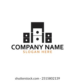 vector design elements for your company logo, music studio monogram logo. modern logo design, business corporate template. music studio icon.