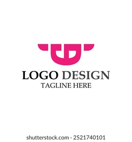 vector design elements for your company logo, pig monogram logo. modern logo design, business corporate template. pig icon.