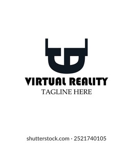 vector design elements for your company logo, virtual reality monogram logo. modern logo design, business corporate template. virtual reality icon.