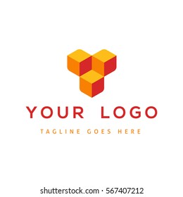 Vector design elements for your company logo, abstract red icon. Modern logotipe, business corporate template.