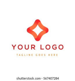 Vector design elements for your company logo, abstract red icon. Modern logotype, business corporate template.