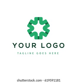 Vector design elements for your company logo, abstract green icon. Modern logotype, business corporate template.