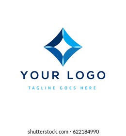 Vector design elements for your company logo, abstract blue icon. Modern logotipe, business corporate template.
