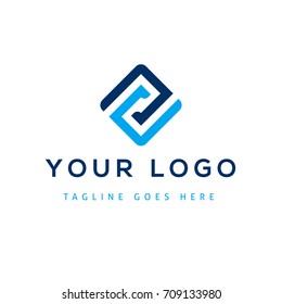 Vector Design Elements For Your Company Logo, Abstract Blue Icon. Modern Logotipe, Business Corporate Template.