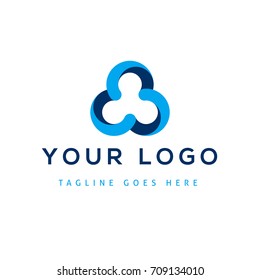 Vector design elements for your company logo, abstract blue icon. Modern logotipe, business corporate template.