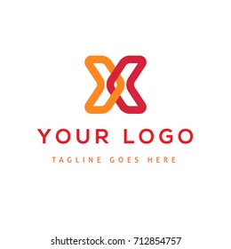 Vector design elements for your company logo, abstract orange icon. Modern logotipe, business corporate template.