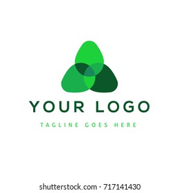 Vector design elements for your company logo, abstract green icon. Modern logotipe, business corporate template.