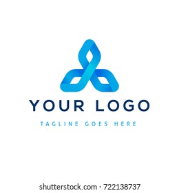Vector design elements for your company logo, abstract blue icon. Modern logotipe, business corporate template.