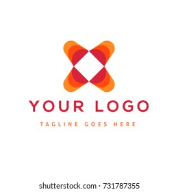 Vector design elements for your company logo, abstract red icon. Modern logotipe, business corporate template.