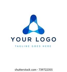Vector design elements for your company logo, abstract blue icon. Modern logotipe, business corporate template.