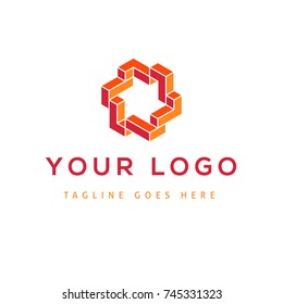 Vector design elements for your company logo, abstract red icon. Modern logo, business corporate template