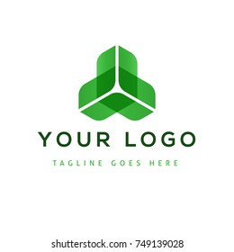 Vector design elements for your company logo, abstract green icon. Modern logotipe, business corporate template.