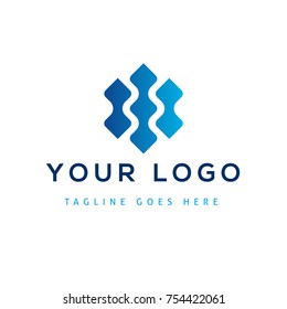 Vector design elements for your company logo, abstract blue icon. Modern logotipe, business corporate template.