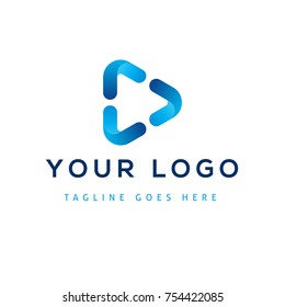 Vector design elements for your company logo, abstract blue icon. Modern logotipe, business corporate template.