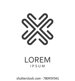 Vector design elements for your company logo, abstract black icon. Modern logotipe, business corporate template