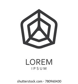 Vector design elements for your company logo, abstract black icon. Modern logotipe, business corporate template