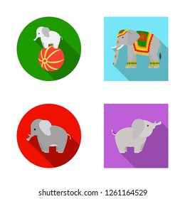 Vector design of elephant and asian icon. Collection of elephant and elephant stock symbol for web.