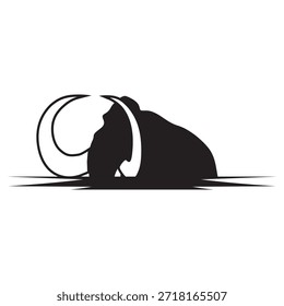 vector design of an elephant crossing the river logo icon