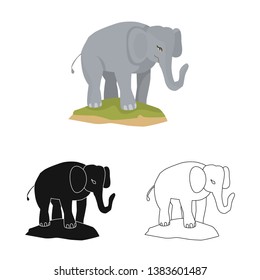 Vector design of elephant and cute logo. Set of elephant and Africa stock vector illustration.