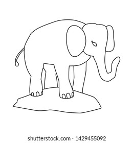 Vector design of elephant and cute sign. Set of elephant and Africa stock vector illustration.