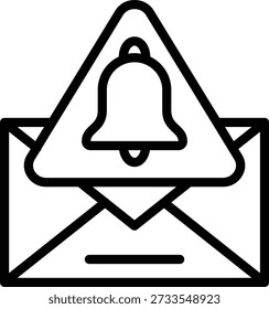 Estilo de icono de alerta de correo electrónico de diseño de Vector