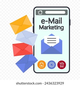 Vector design of email marketing, business concept.