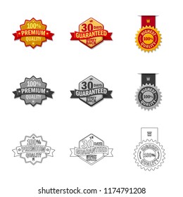 Vector design of emblem and badge icon. Collection of emblem and sticker vector icon for stock.