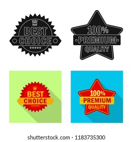Vector design of emblem and badge icon. Collection of emblem and sticker stock vector illustration.