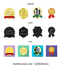 Vector design of emblem and badge icon. Collection of emblem and sticker stock vector illustration.