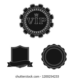 Vector design of emblem and badge icon. Set of emblem and sticker stock vector illustration.