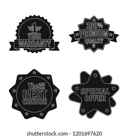 Vector design of emblem and badge icon. Set of emblem and sticker vector icon for stock.