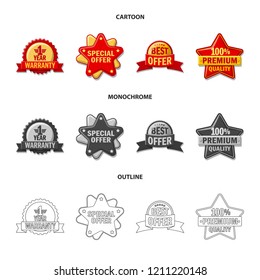 Vector design of emblem and badge icon. Collection of emblem and sticker stock symbol for web.