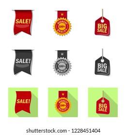 Vector design of emblem and badge icon. Collection of emblem and sticker vector icon for stock.