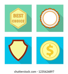 Vector design of emblem and badge icon. Collection of emblem and sticker vector icon for stock.