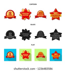 Vector design of emblem and badge icon. Collection of emblem and sticker stock symbol for web.