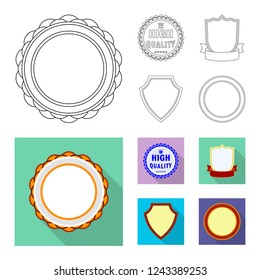 Vector design of emblem and badge icon. Collection of emblem and sticker stock symbol for web.