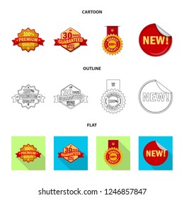 Vector design of emblem and badge icon. Collection of emblem and sticker stock vector illustration.