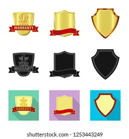 Vector design of emblem and badge icon. Collection of emblem and sticker stock vector illustration.