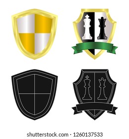 Vector design of emblem and badge icon. Collection of emblem and sticker stock symbol for web.