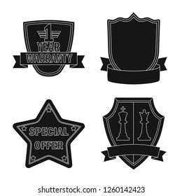 Vector design of emblem and badge icon. Collection of emblem and sticker stock symbol for web.