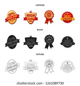 Vector design of emblem and badge icon. Collection of emblem and sticker stock vector illustration.