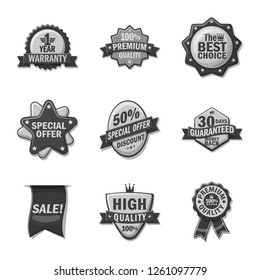 Vector design of emblem and badge icon. Set of emblem and sticker stock vector illustration.